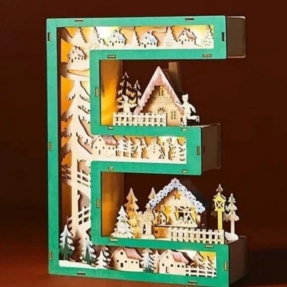 Anthropologie Other - NWT Anthropologie Wonderland Christmas Scene Letter E